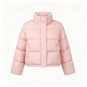 Pink Cropped Down Jacket
