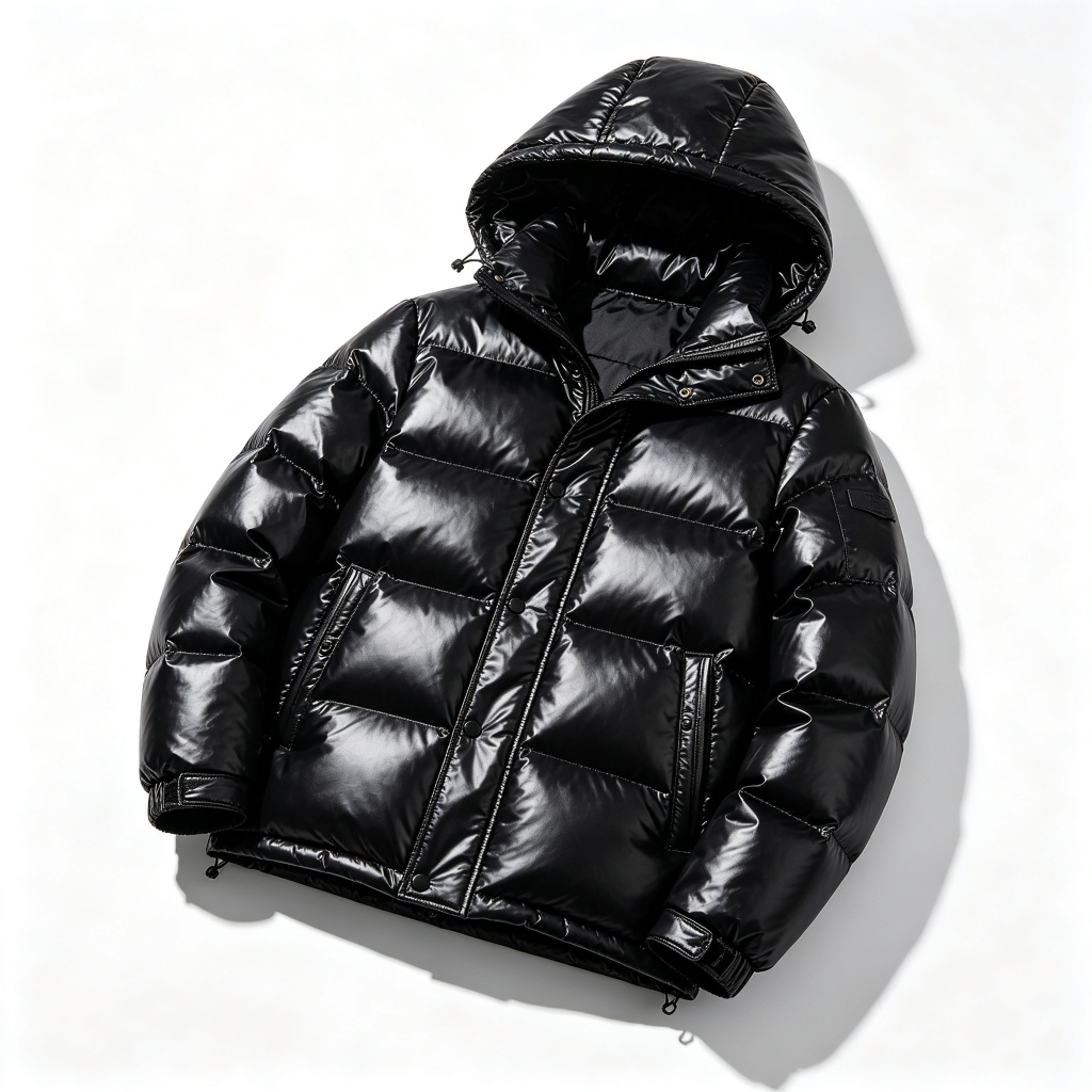 Black Glossy Down Jacket