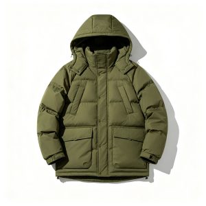 Army Green Hooded Down Jacket