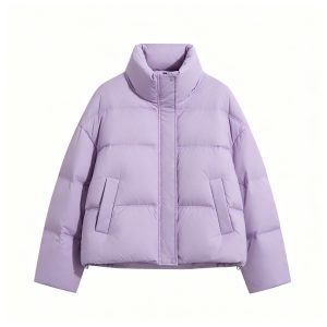 Purple Cropped Down Jacket