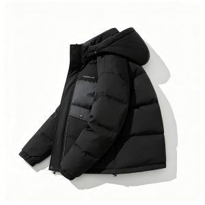 Black Panel Down Jacket