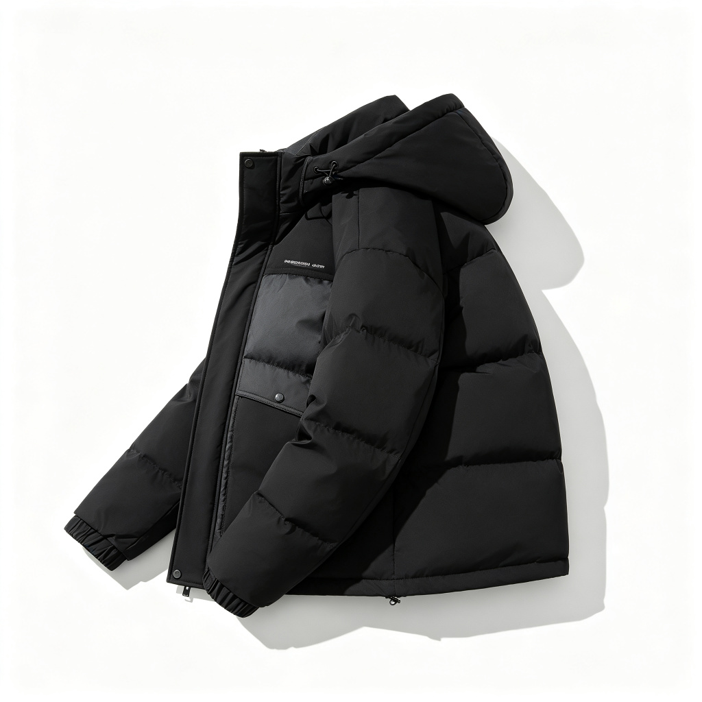 Black Panel Down Jacket