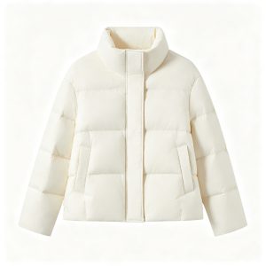 White Stand Collar Down Jacket