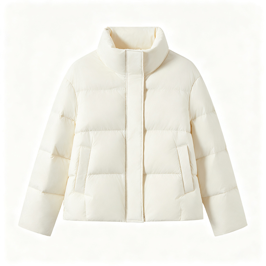 White Stand Collar Down Jacket