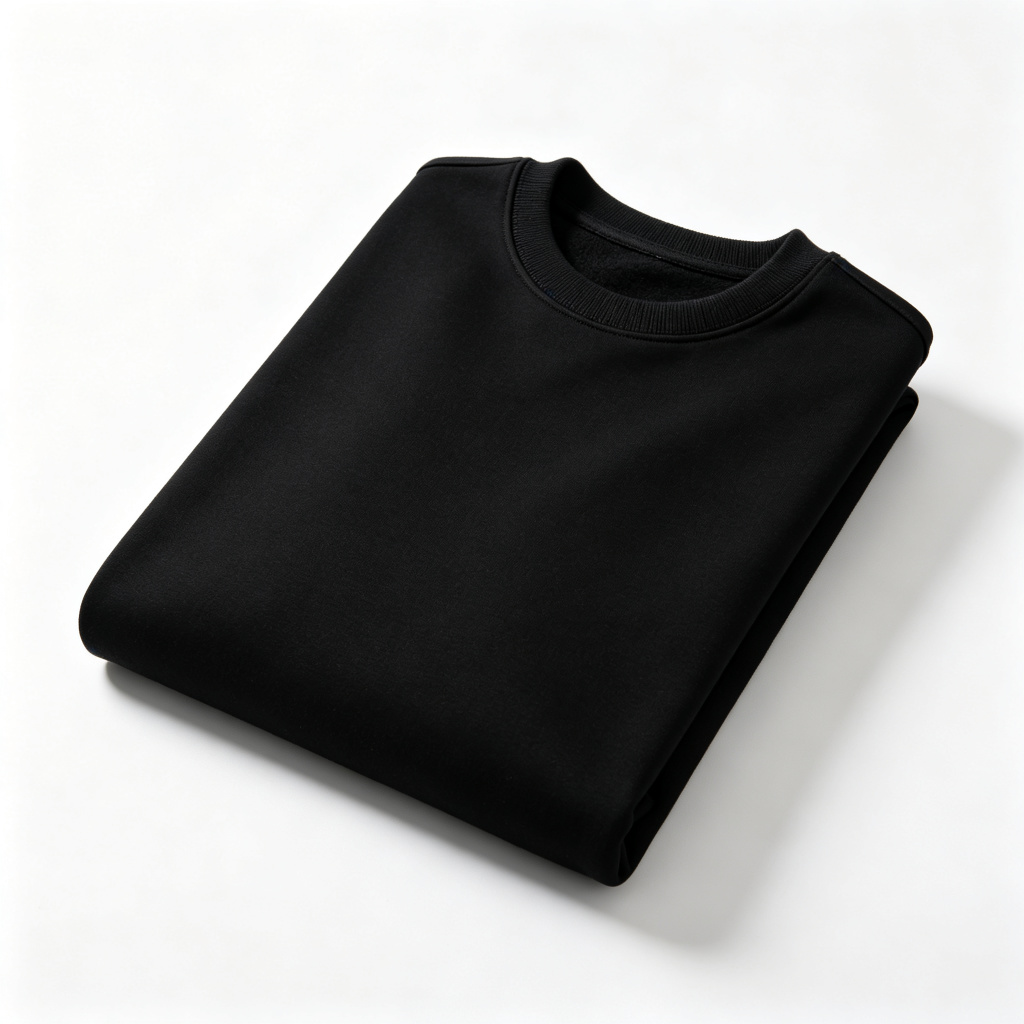 Black Minimalist Crewneck Sweatshirt