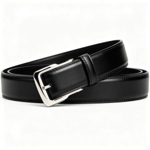Black Leather Classic Pin Buckle Belt