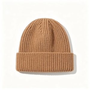 Camel Chunky Ribbed Knit Beanie