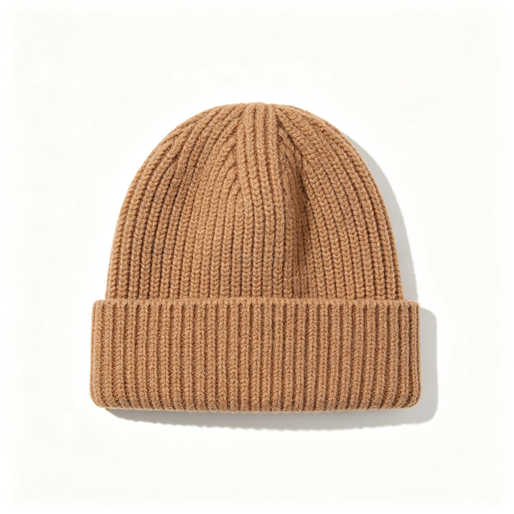 Camel Chunky Ribbed Knit Beanie