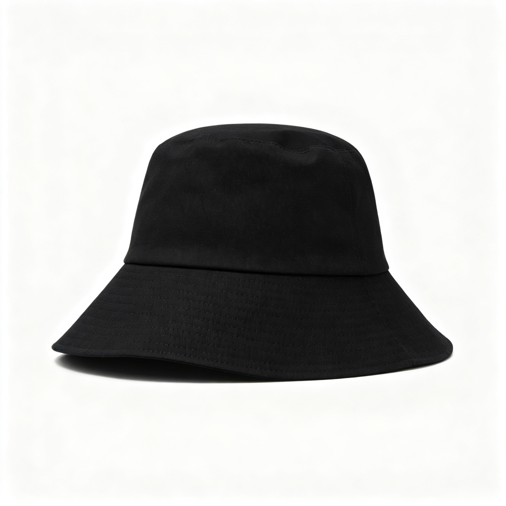 Black Wide Brim Bucket Hat - Image 2