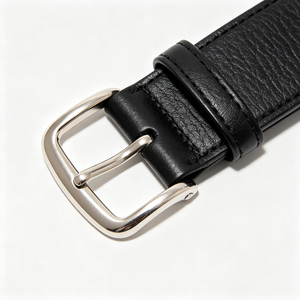 Black Leather Classic Pin Buckle Belt - Image 2
