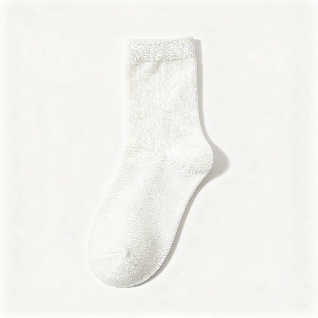 White Cotton Mid-Calf Socks - Image 2