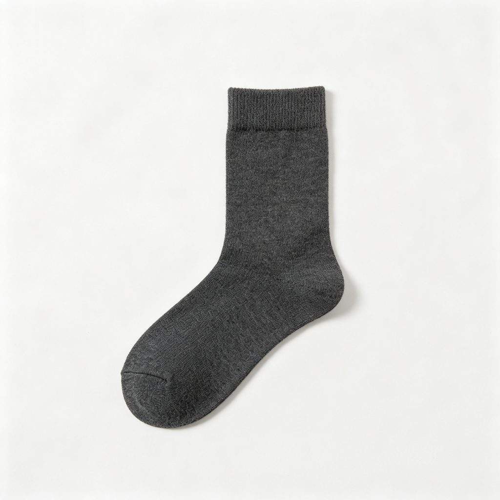 Dark Gray Cotton Mid-Calf Socks - Image 2