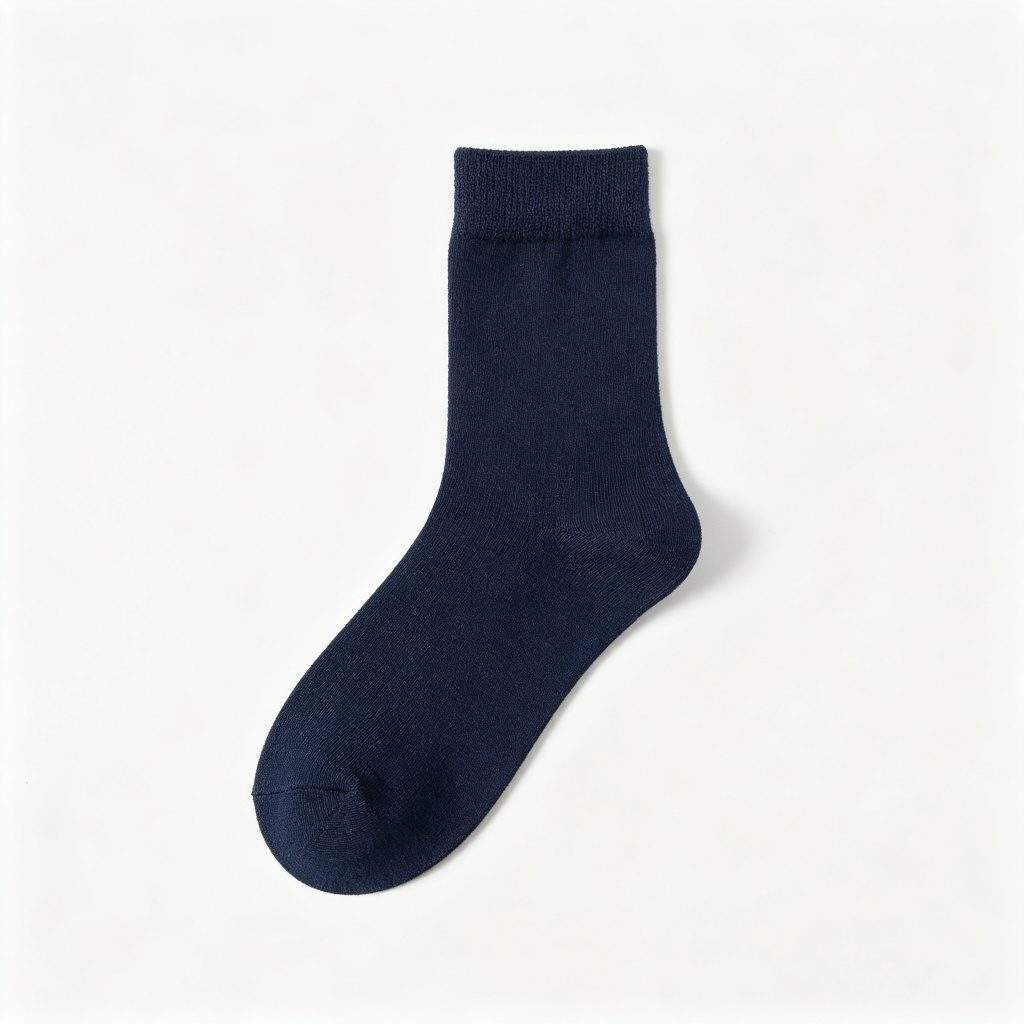Navy Cotton Mid-Calf Socks - Image 2