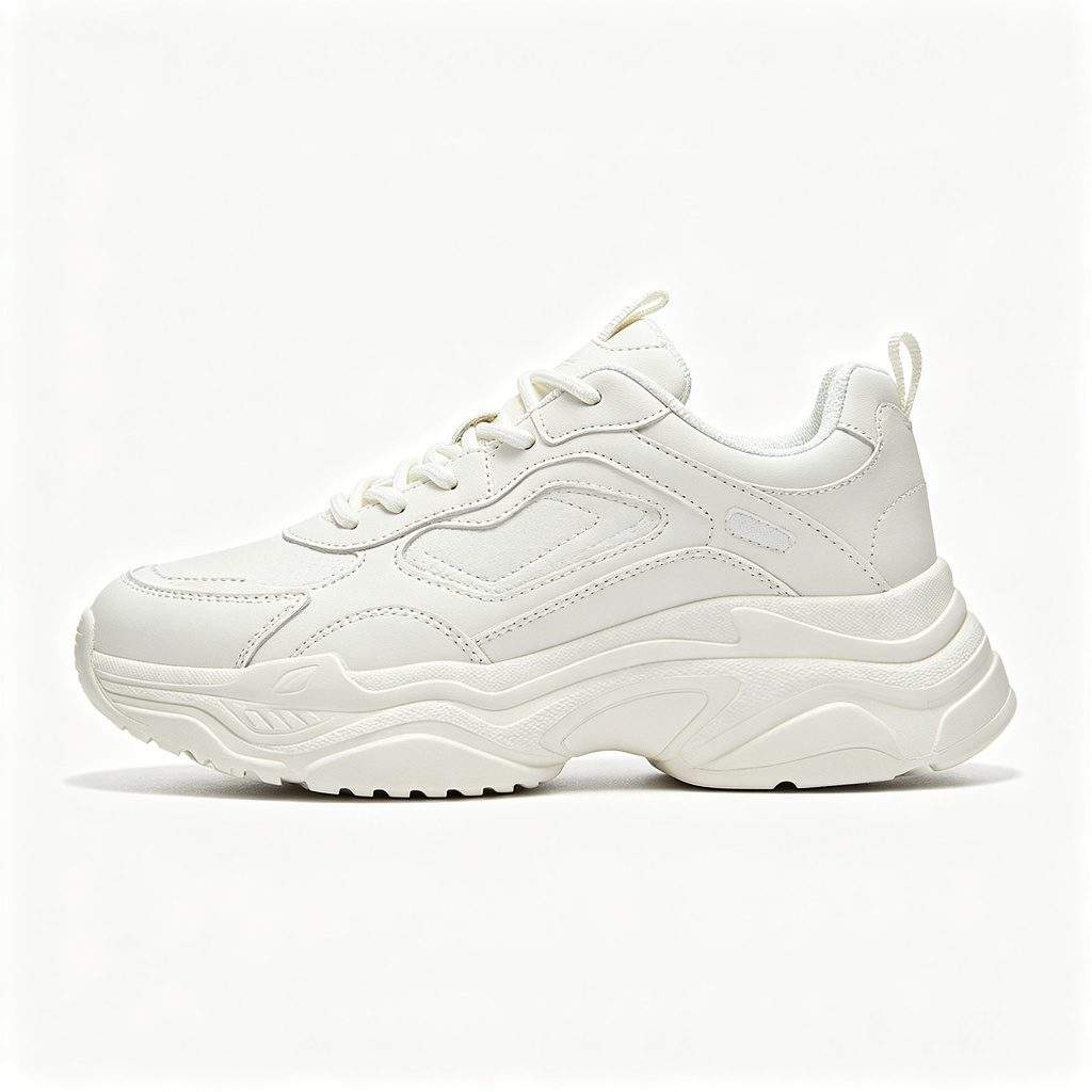 White Platform Dad Sneakers - Image 2