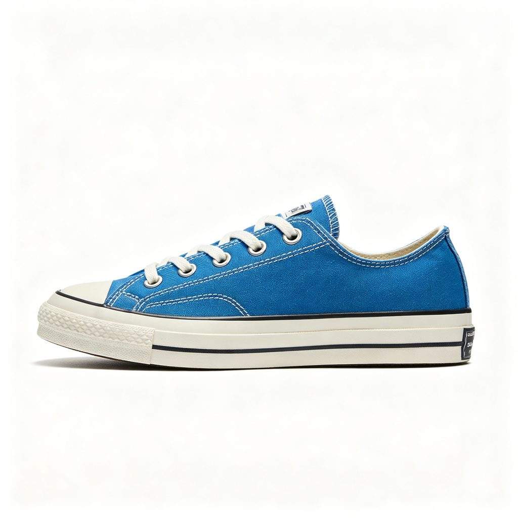 Blue Low-Top Canvas Shoes - Image 2