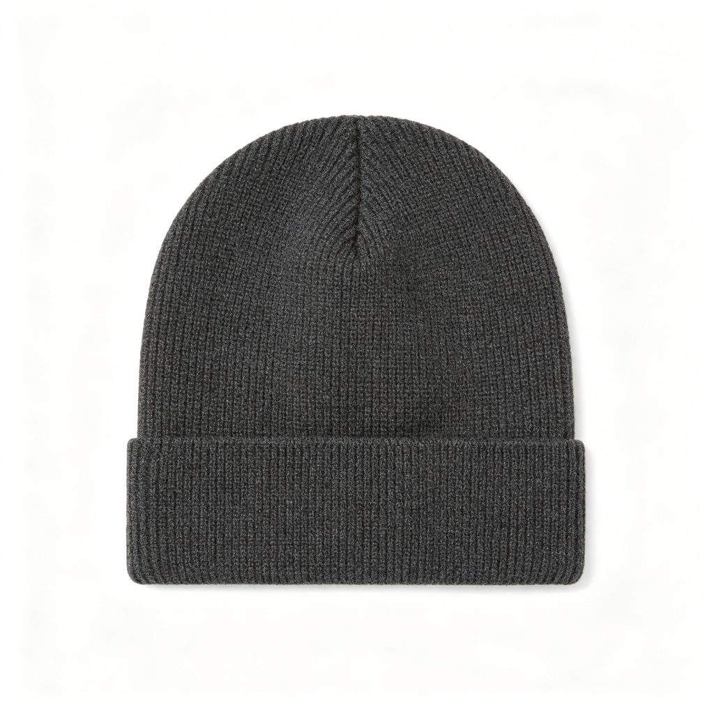 Dark Gray Knitted Beanie - Image 2