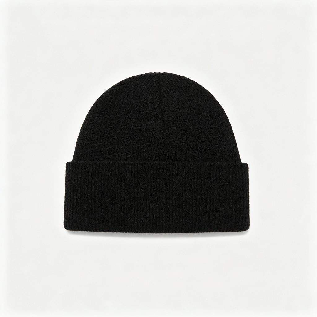Black Knitted Beanie - Image 2