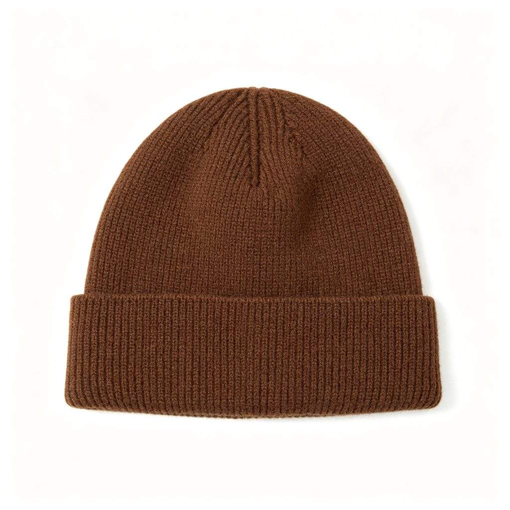 Coffee Brown Knitted Beanie - Image 2