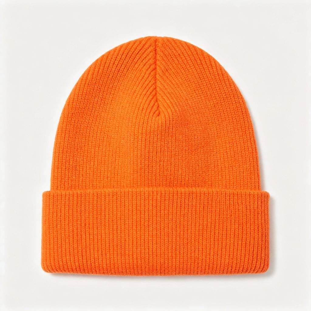 Orange Knitted Beanie - Image 2
