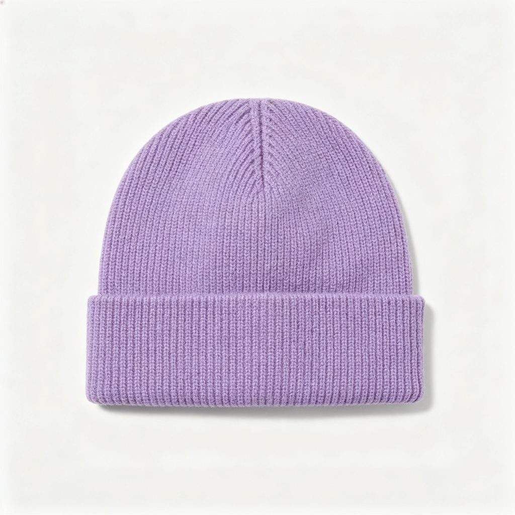 Purple Knitted Beanie - Image 2