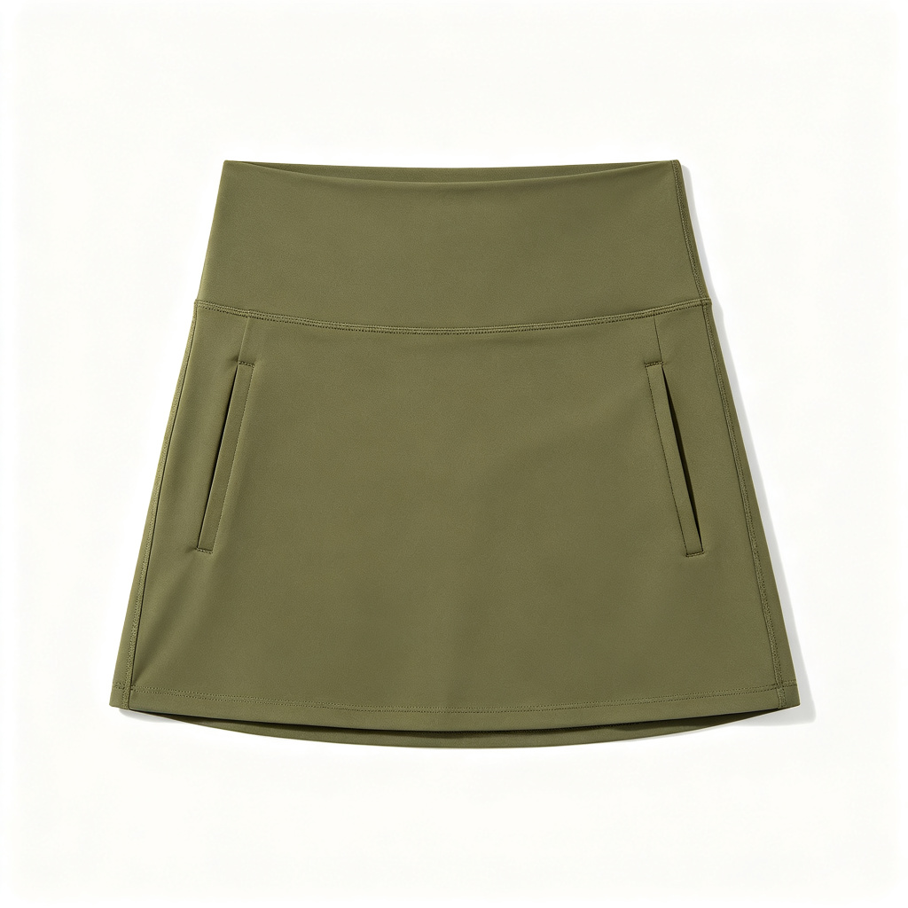 Olive Green High Waist Athletic Skort - Image 2