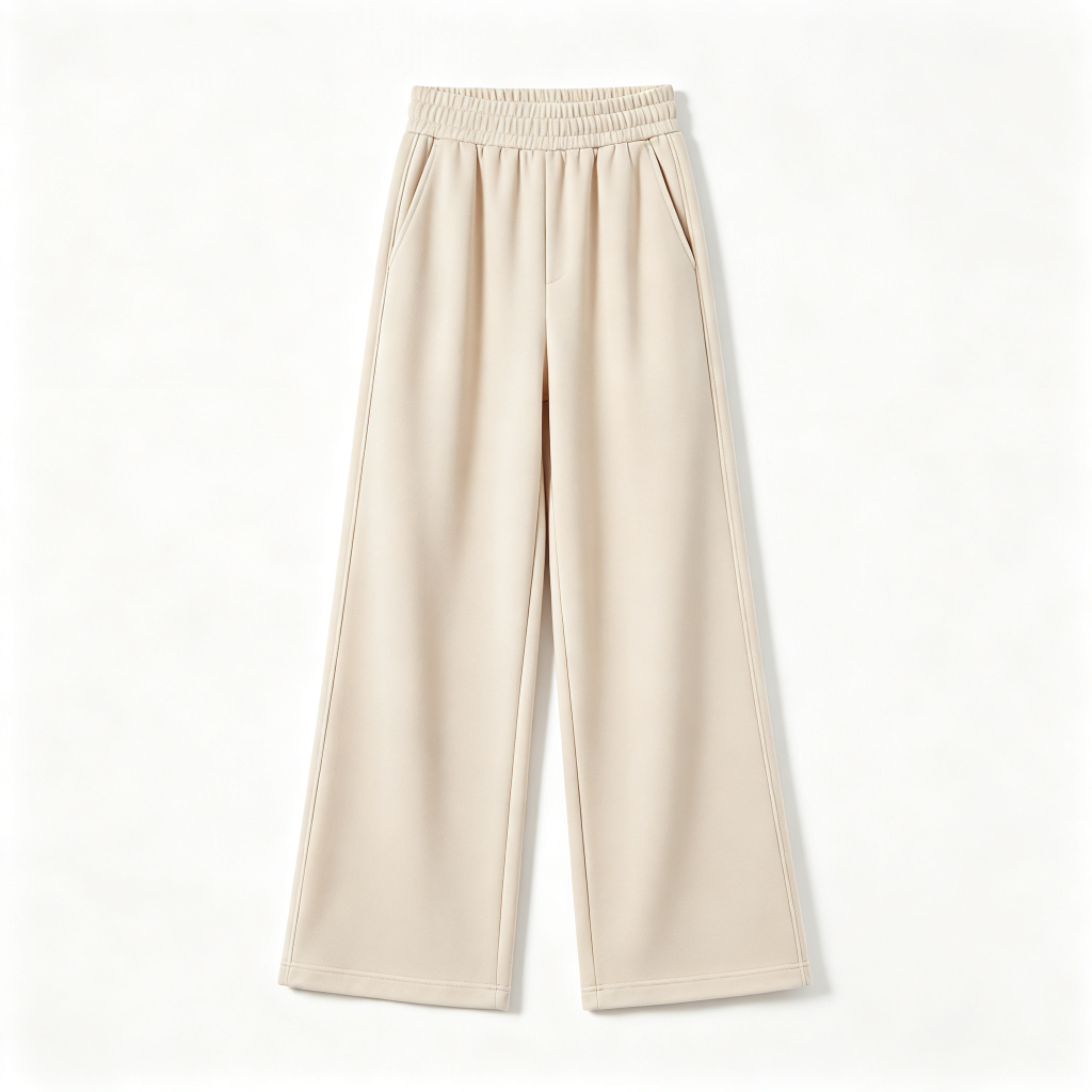 Beige Wide Leg Sweatpants - Image 2