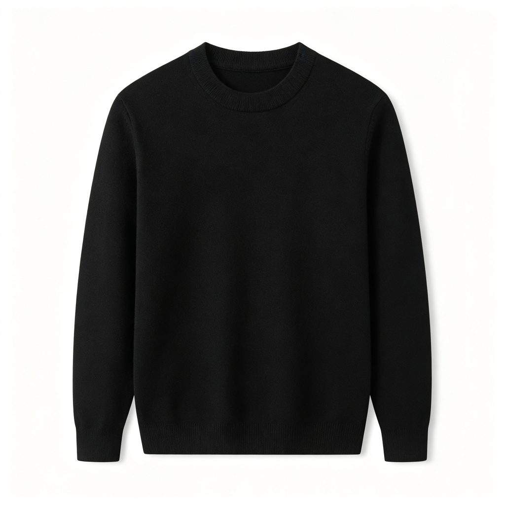 Black Crew Neck Knitted Sweater - Image 2