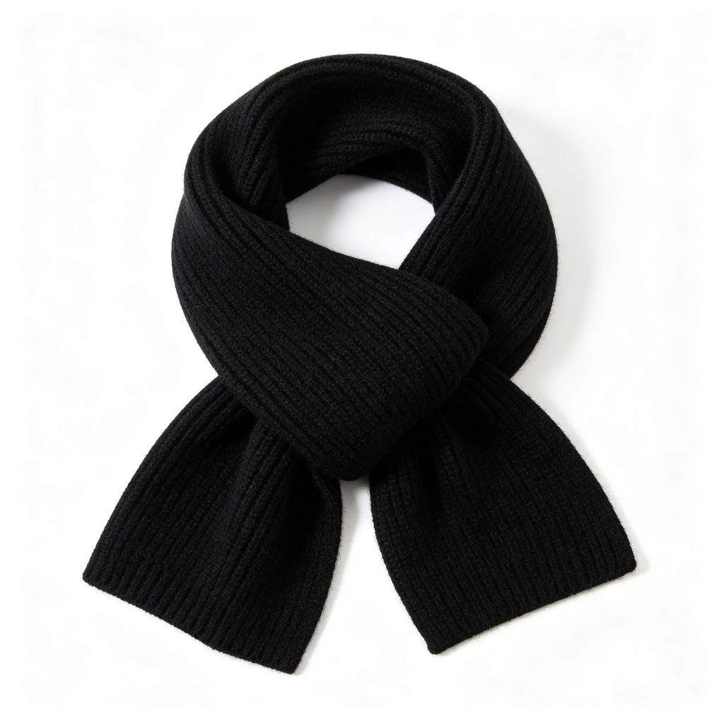 Black Knitted Scarf - Image 2