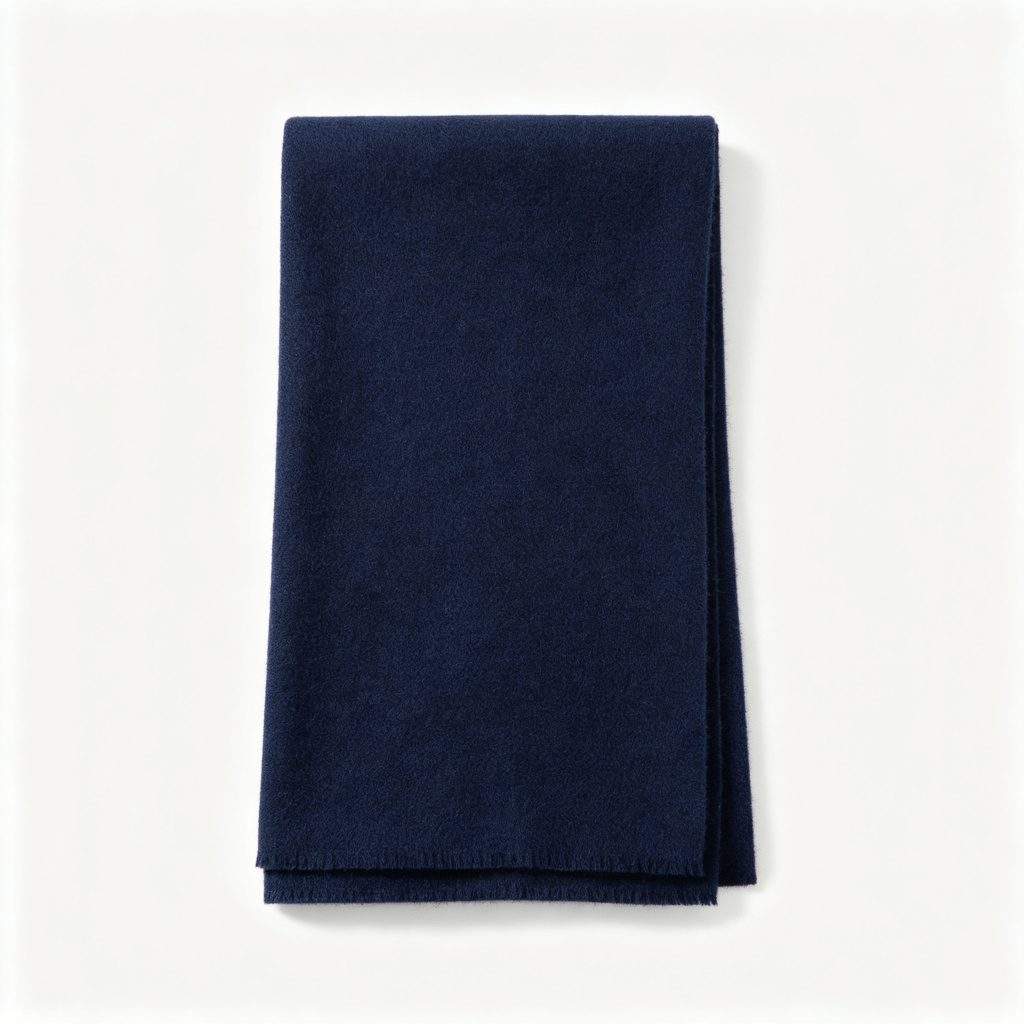 Navy Blue Cashmere Scarf - Image 2