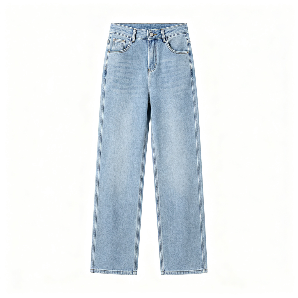 Light Blue Straight Leg Jeans - Image 2