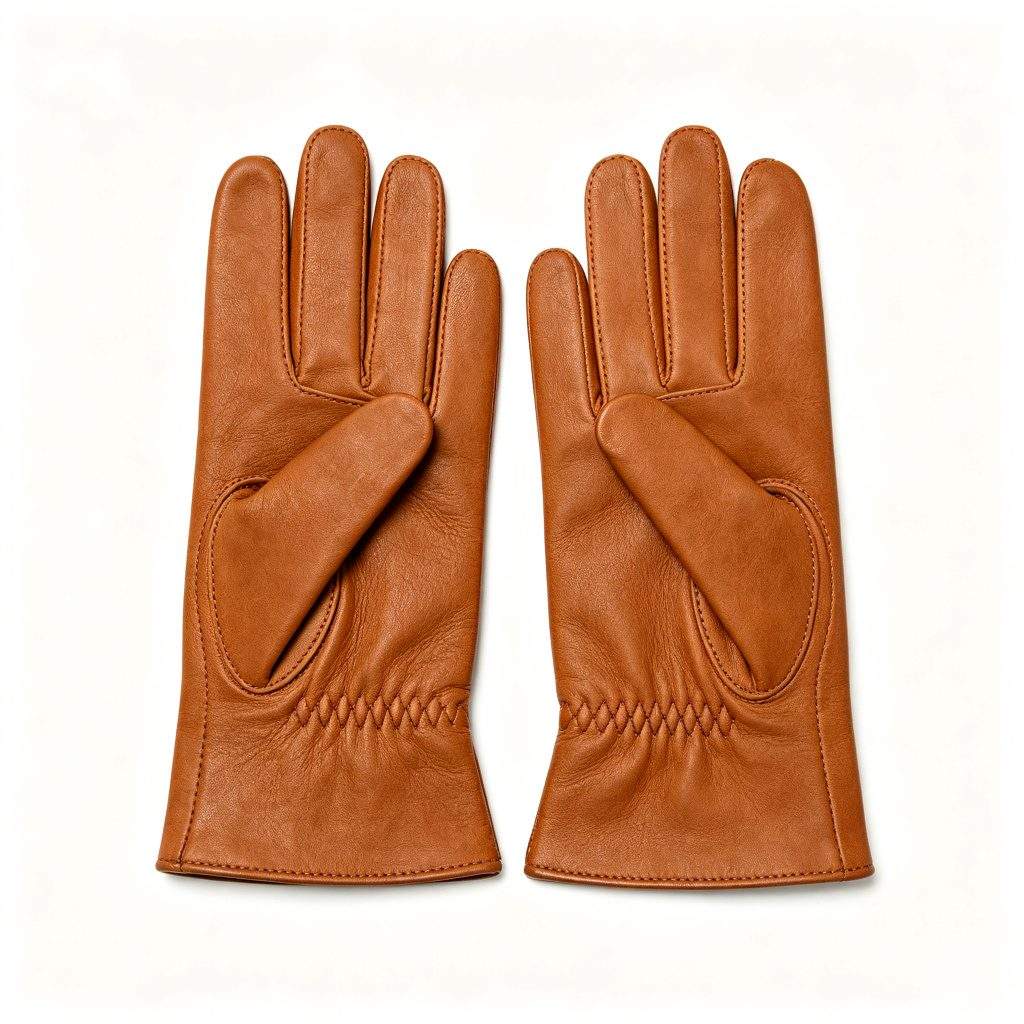 Brown Genuine Leather Gloves - Image 2