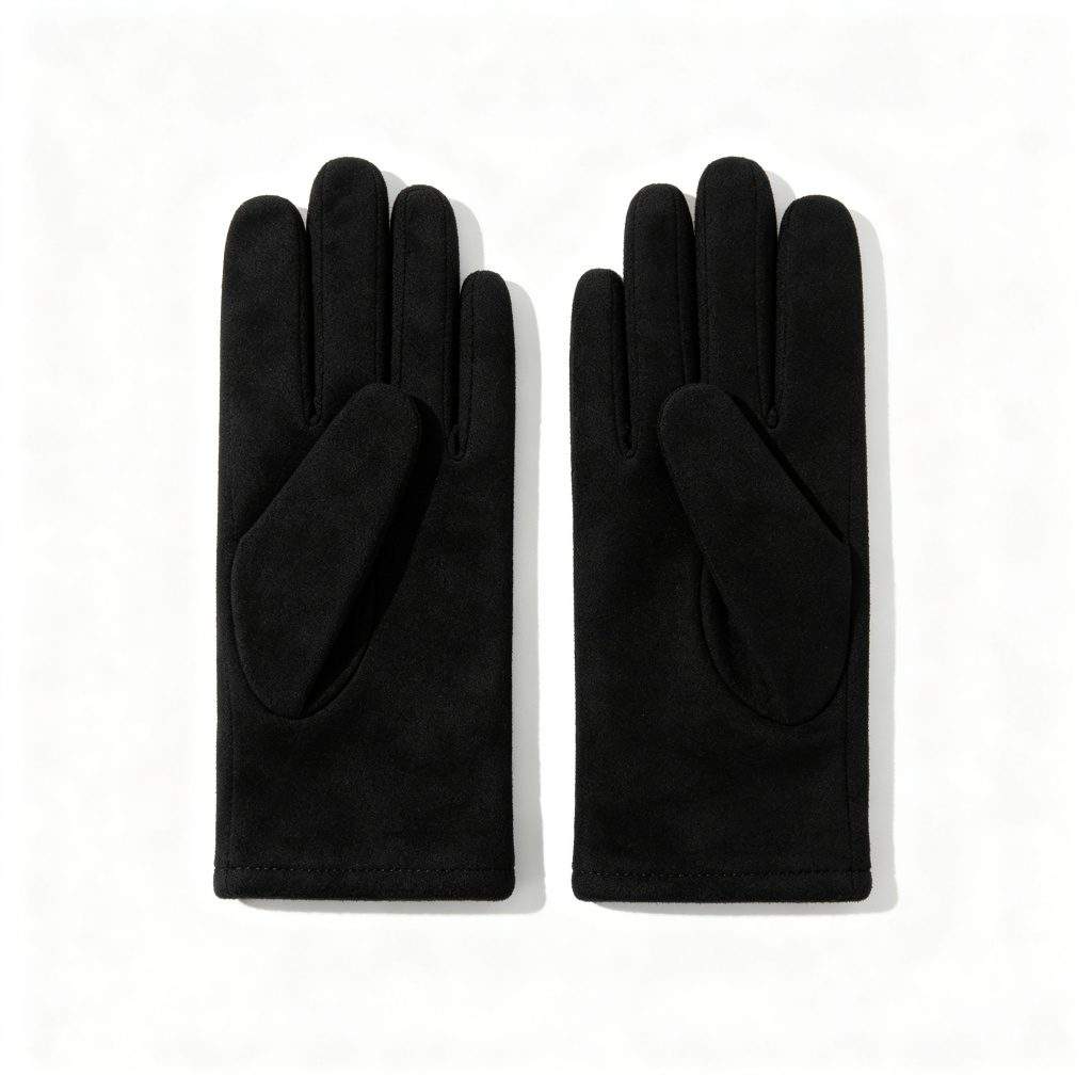 Black Fleece-Lined Warm Gloves - Image 2