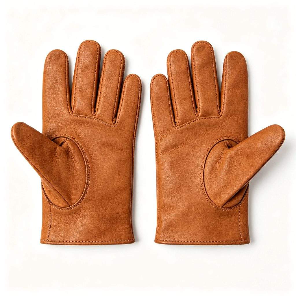 Brown Genuine Leather Gloves - Image 2