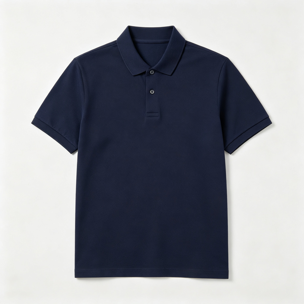 Navy Blue Classic Short Sleeve Polo Shirt - Image 2