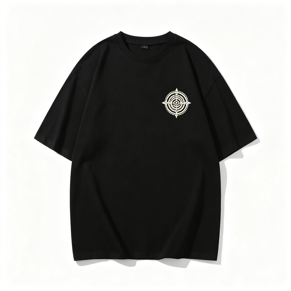 Black Vintage Badge Print Short Sleeve T-Shirt - Image 2