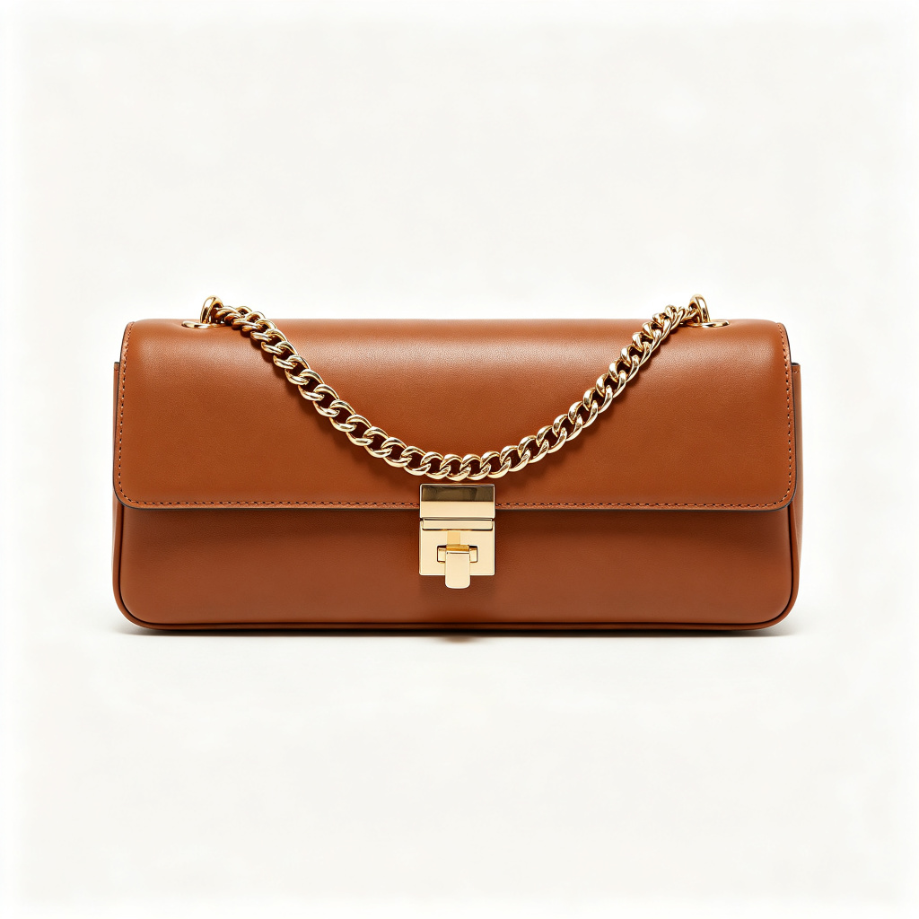 Brown Leather Baguette Bag - Image 2