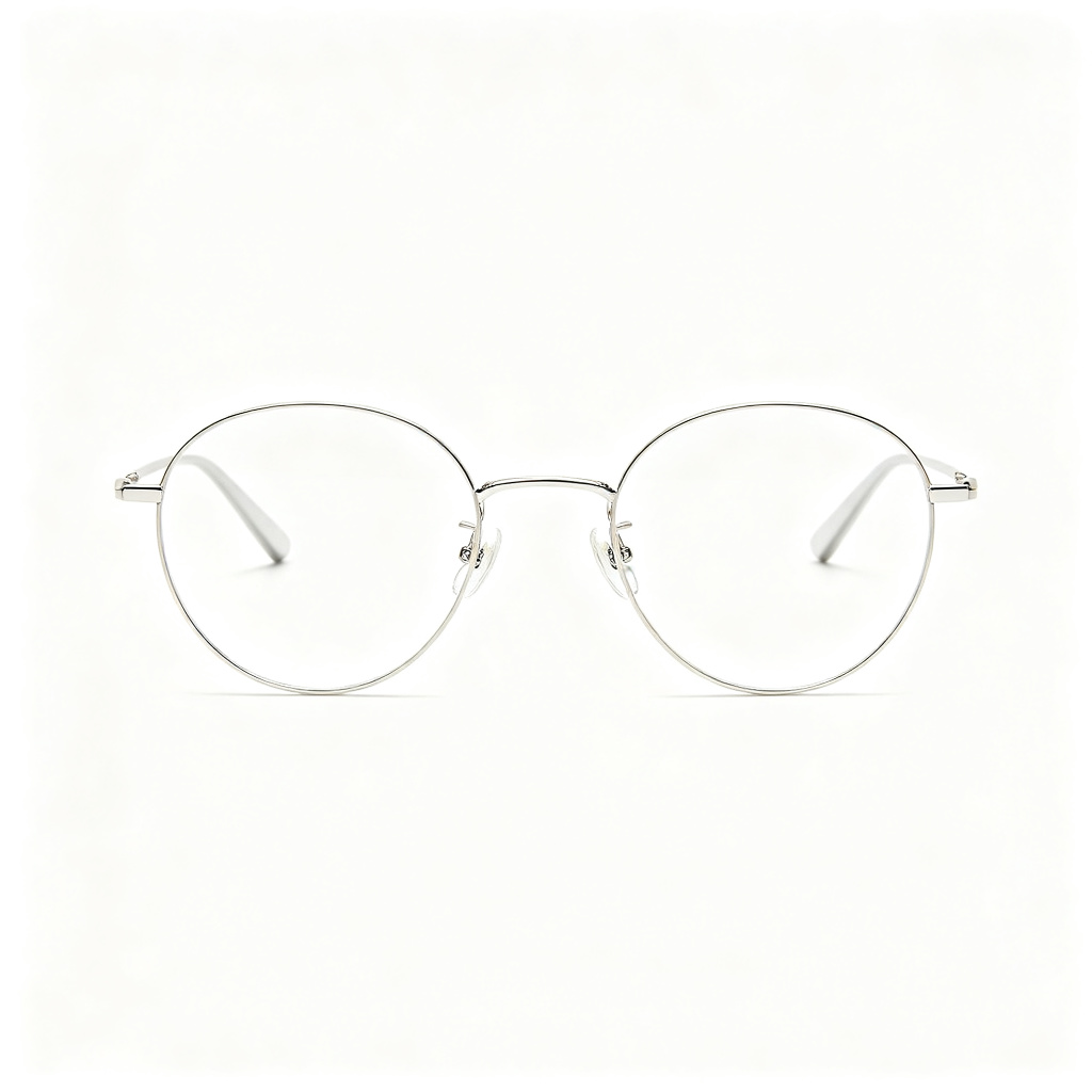 Silver Metal Round Optical Glasses - Image 2