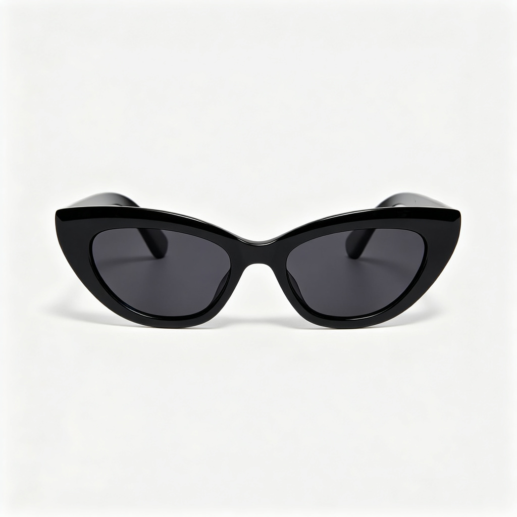 Black Oversized Cat Eye Sunglasses - Image 2