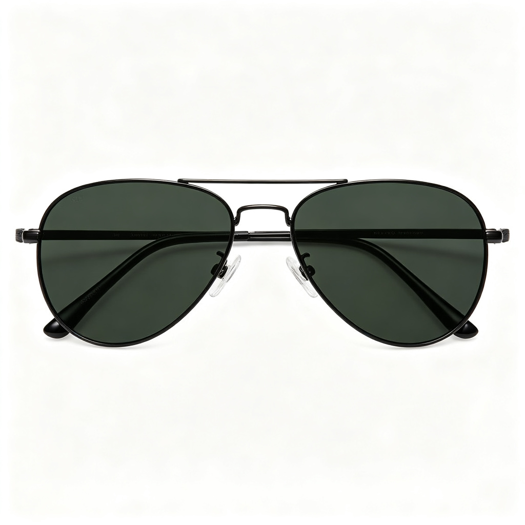 Black Classic Aviator Sunglasses - Image 2