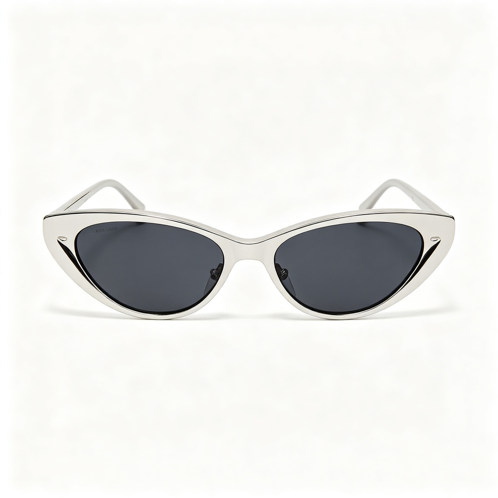 Silver Metal Cat Eye Sunglasses - Image 2