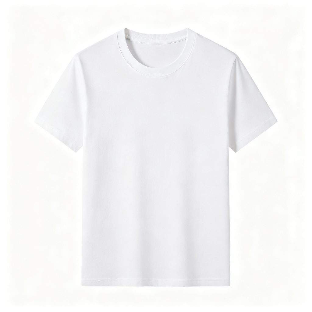 White Cotton Crew Neck Short-Sleeve T-Shirt - Image 2