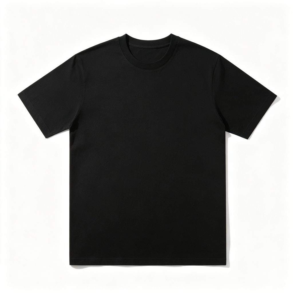 Black Cotton Crew Neck Short-Sleeve T-Shirt - Image 2