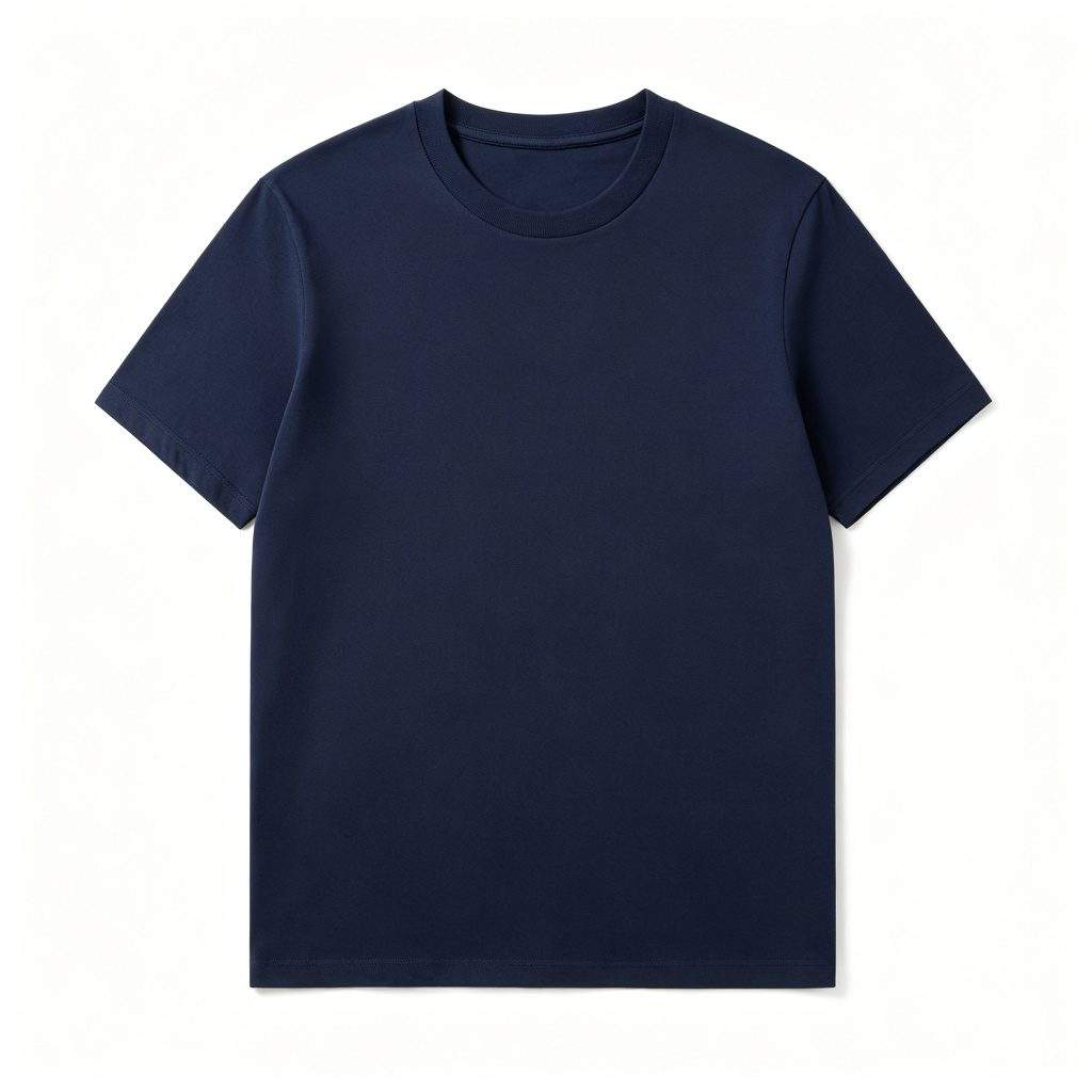 Navy Cotton Crew Neck Short-Sleeve T-Shirt - Image 2