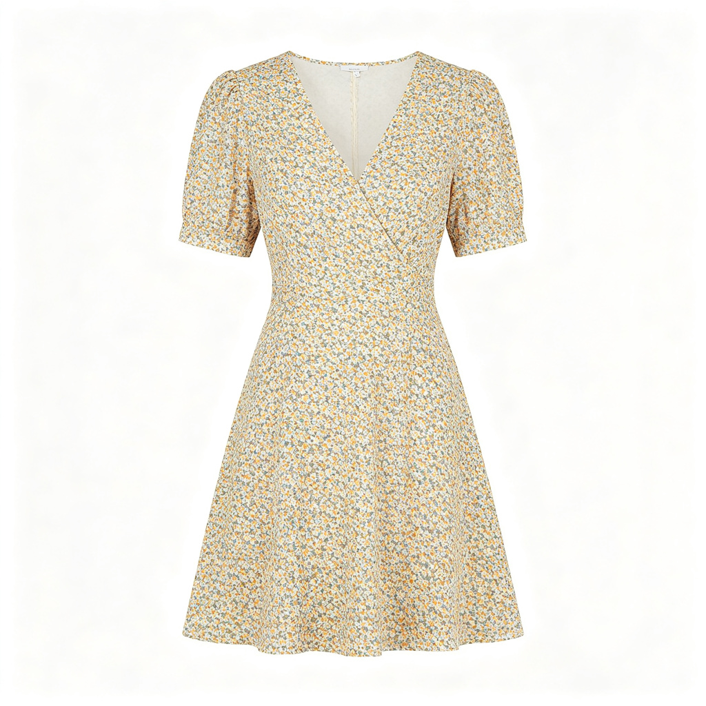 Floral Print V-Neck Mini Dress - Image 2