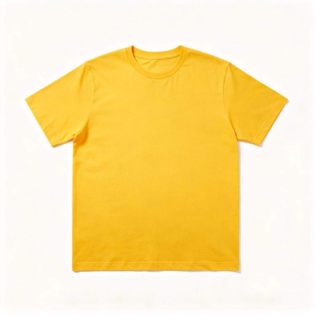Yellow Cotton Crew Neck Short-Sleeve T-Shirt - Image 2