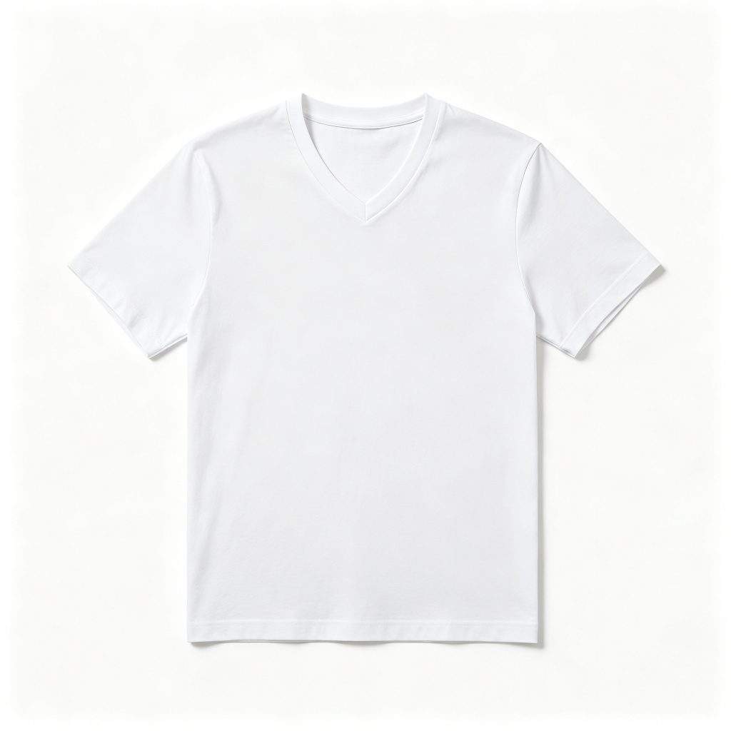 White V-Neck Short-Sleeve T-Shirt - Image 2