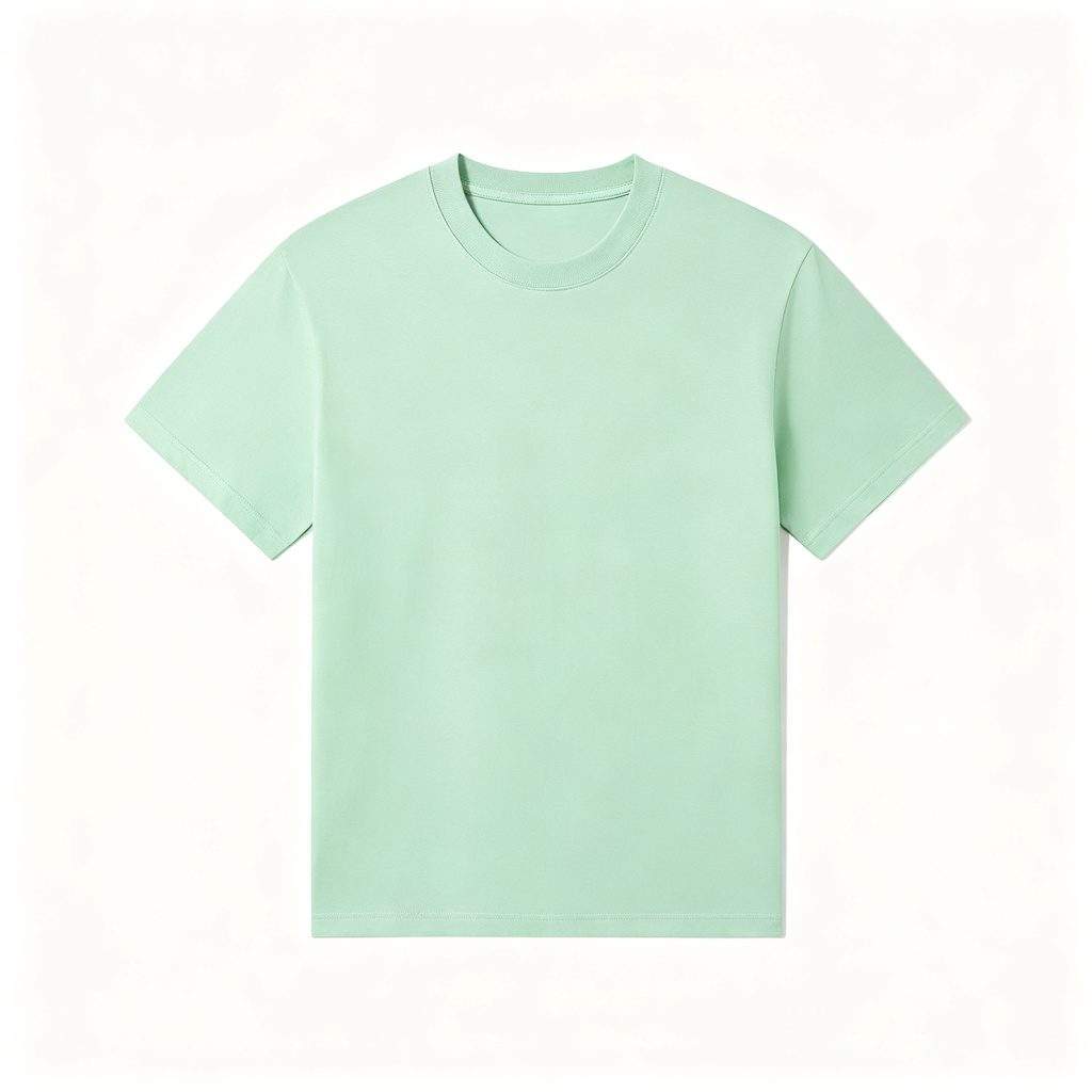 Mint Green Crew Neck Short-Sleeve T-Shirt - Image 2