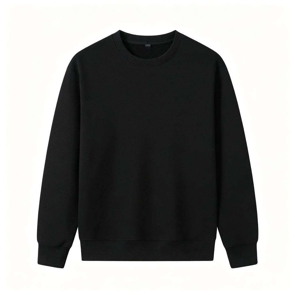 Black Minimal Crew Neck Sweatshirt - Image 2
