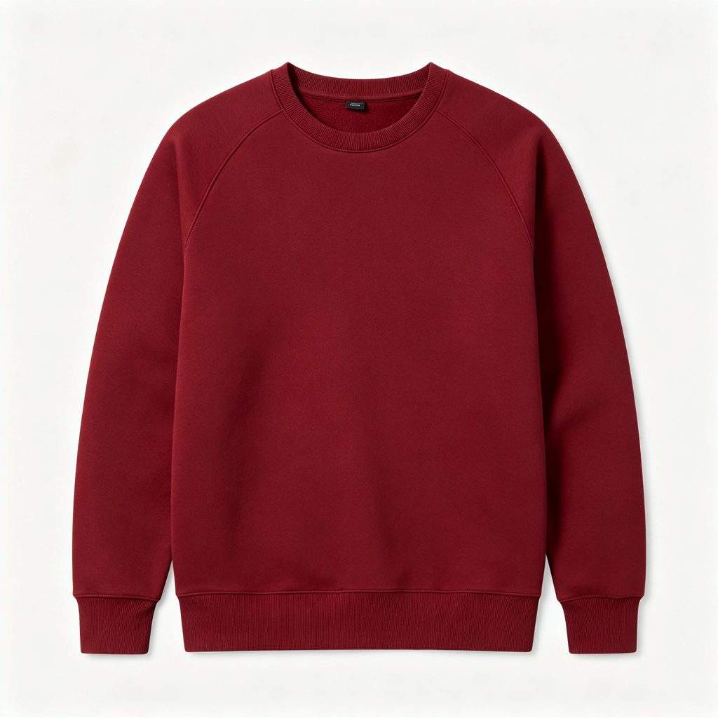 Burgundy Crew Neck Sweatshirt - Image 2