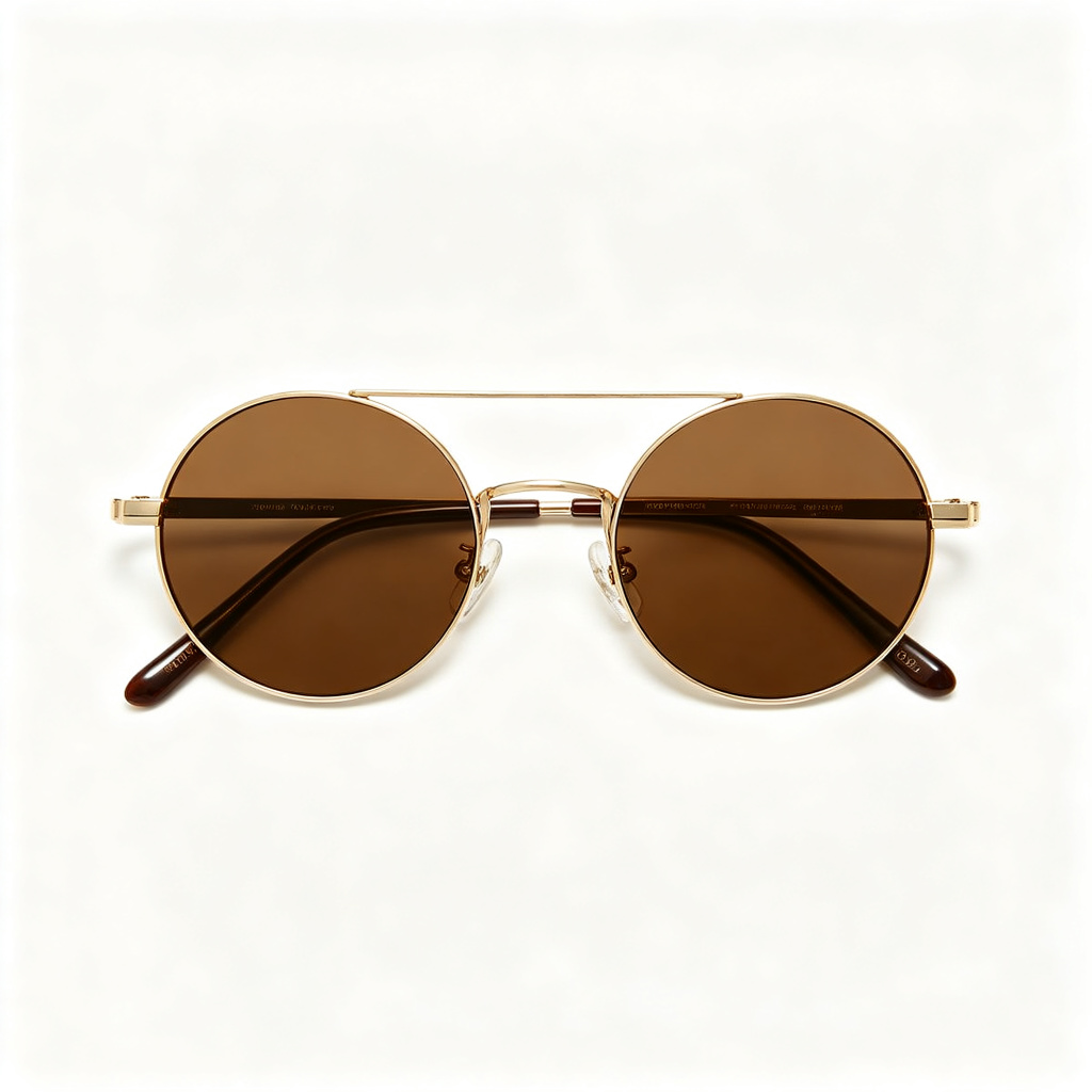 Vintage Round Metal Frame Sunglasses - Image 2